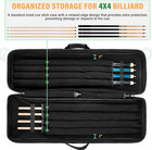 Pool Cue Case 4x4 Pool Stick Case With Multiple Pockets Holds 4 Butts 4 Shafts