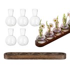 Hydroponic Glass Vase Propagation Station Wood Propagation Plant Desktop Decor