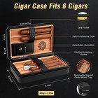 Tisfa Cigar Humidor  Leather Cedar Wood 5 2 X 2 9 X 8 Inches  Black
