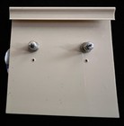 Vintage Retro White W blue Tye Dye Edge Metallic 80s Round Disc Studded Earrings