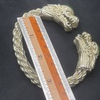 Vintage Tibetan Huge Dragon Heads Carved Brass Bracelet With Stones Inserts