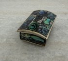 Alpaca Silver Inlaid Abalone Mother Of Pearl Box W  Wood Lining Made In Mexico