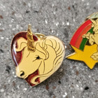 Unicorn Pins Set Of 6 Lot Vintage 80s Hat Jacket Lapel Backpack