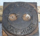 Old Wood   Metal Printer Ink Stamp Block Head Brain Fag Quack Medicine Opticals
