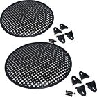 12  Metal Speaker Subwoofer Sub Waffle Mesh Grill Cover W  Clips   Screws  pair 