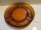 Vintage Advertising Dominion Ale Beer Ashtray White Label Amber Glass Cigar Size
