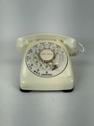 Automatic Electric Monophone Rotary Dial Desk Phone White Vintage Telephone