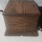 Vintage Western Electric Oak Magneto Ringer Box Wall Mount Telephone   Crank