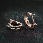 1 50 Ct Round Cut Simulated Diamond 14k Rose Gold Plated Women s Hoop Earrings