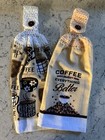 Crochet Top  2  Hanging Kitchen Dish Towels    Coffee  Latte  Mocha Theme  