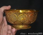 4 8 old Chinese Ancient Dynasty Bronze Fengshui Animals Tea Cup Bowl Statue