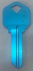 Aluminum Key Blank Kw-1 Light Blue Free Shipping Light Weight