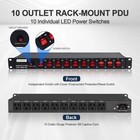 Ultrapoe 10-outlet 1u Horizontal Pdu Rack Mount Power Strip - Surge Protector   