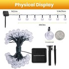 Outdoor 23ft 100led Solar Globe Lights String Crystal Ball Patio Light Yard Deco