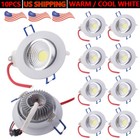 10 20pc Cob Led Ceiling Light 9w Dimmable 110v Led Downlight Us