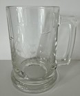 Beer Glass Mug Clear Etched Clipper Sailboat Nautical 12 Oz 5 25  Tall Set Of 4