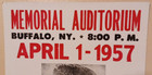 Rare Elvis Presley Memorial Auditorium Buffalo Ny April 1  1957 Concert Poster