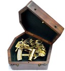 New Marine Sextant W  Wooden Box Nautical Boat Sailing Sea Navigation Instrument