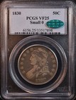 1830 Capped Bust Silver Half Dollar  Small 0 - Pcgs Vf25 Cac  Choice Original 
