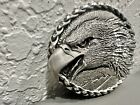 Ege Bald American Eagle Patriotic 1993 Vintage Pewter Belt Buckle Usa Made