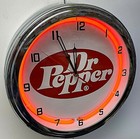 16  Nostalgic Dr Pepper Soda Sign Red Neon Clock 