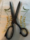 Vintage 9   heavy Duty  Tailor Shears  Forged Steel Bent Handles Fabric Scissors    