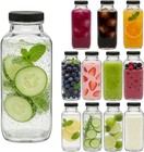 12oz Glass Bottles leak-proof Vintage Water Bottles For Juicing hot Sauce kom   