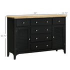 Sideboard Modern Buffet Cabinet With Adjustable Shelves  Black