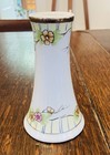 Nippon Hat Pin Holder Gold Hand Painted Pink Flowers Antique Art Deco