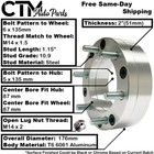 4x 2  Thick 5x135 To 6x135 Wheel Spacer Adapter F150 Navigator Expedition 14x2