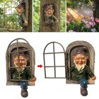 Elf Out The Window Garden Gnome Tree Hugger Funny Gnome Statue Decor Figurine Us