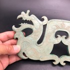 Old Chinese Han Dynasty Turquoise Carved Dragon Fengshui Yubi  465