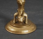 Rare 1977 Arthur Court Brass Wood Rabbit Acrobat Candleholder Candlestick  g2a 