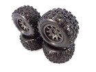 4 New Traxxas Mini Maxx 4x4 Sledgehammer Tires And Grey Wheels 12mm