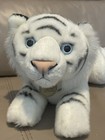 Miyoni Aurora White Tiger Plush 18  Laying Big Cat Stuffed Animal Blue Eyes Tag
