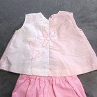 Vtg 80s Girl s Two 2 Piece Blouse Pant Set Size 3t Pink Floral Read Description