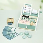 Montessori Wooden Cash Register Toy  Pretend Supermarket Play Set  ages 3  v