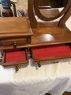 Vintage Wooden Dresser Top Vanity Swivel Mirror With 3 Drawers