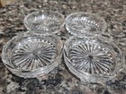 Set Of 4 Vintage Lead Cut Crystal Glass Coasters 3 5    Pinwheel Star Center