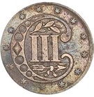 1858 3 Cent Silver Piece Trime Last Year For Type 2 Design