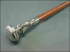 Stick Antique Walking Cane Wooden Walking Stick Brass Handle Vintage Silver Gift