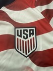 Nike Usa Men s Soccer Jersey Size M White Red Blue Wave Pattern With Crest