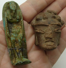 Ancient Burial Ushapti Antiquity Lot Pre Columbian Clay Terracotta Head Artifact