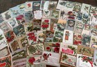 Huge lot Of 100 vintage Antique Christmas postcards  1900 s  In  Sleeves s751