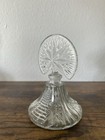 Vintage Perfume Bottle Pressed Glass With Lid Bottle Stopper Beautiful Gift Fun