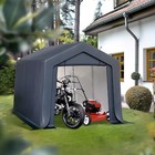 8x12  Outdoor Storage Shelter Shed Portable Canopy Carport Garage With 2 Doors