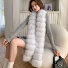 Women s Real Fox Fur Scarf Collar Shawl Scarves Dinner Party Long