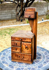 Antique Japanese Zelkova Wooden 7-drawer Tansu Haribaku Sew trinket Storage Box