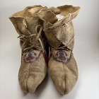 1920s Cree Moccasins Native American High-top Beaded Pucker Toe Soft-soled