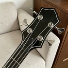 Solid Electric Bass Guitar Stainless Rounded Fret Edge 4 Strings Black Fast Ship